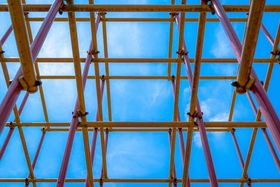 An artistic photo of a climbing frame, zoomed in on the frame itself